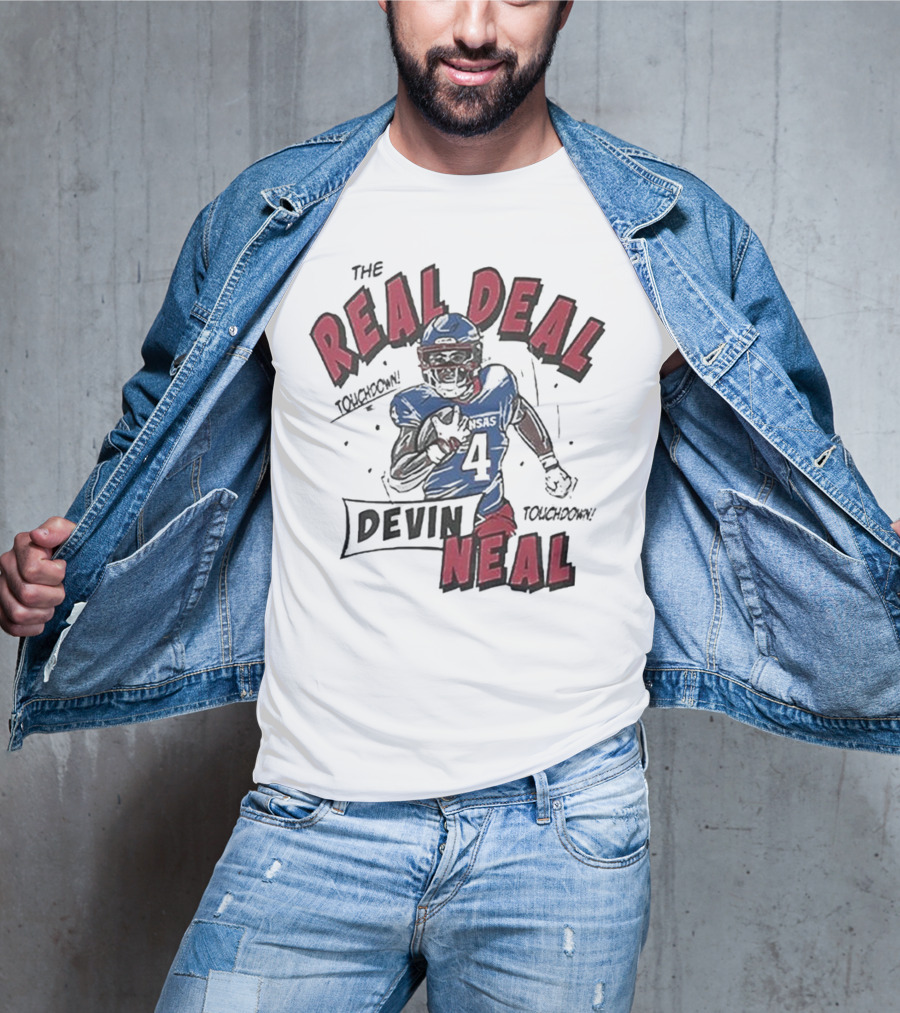The Real Deal Devin Neal Kansas Touchdown Football Player T-Shirt