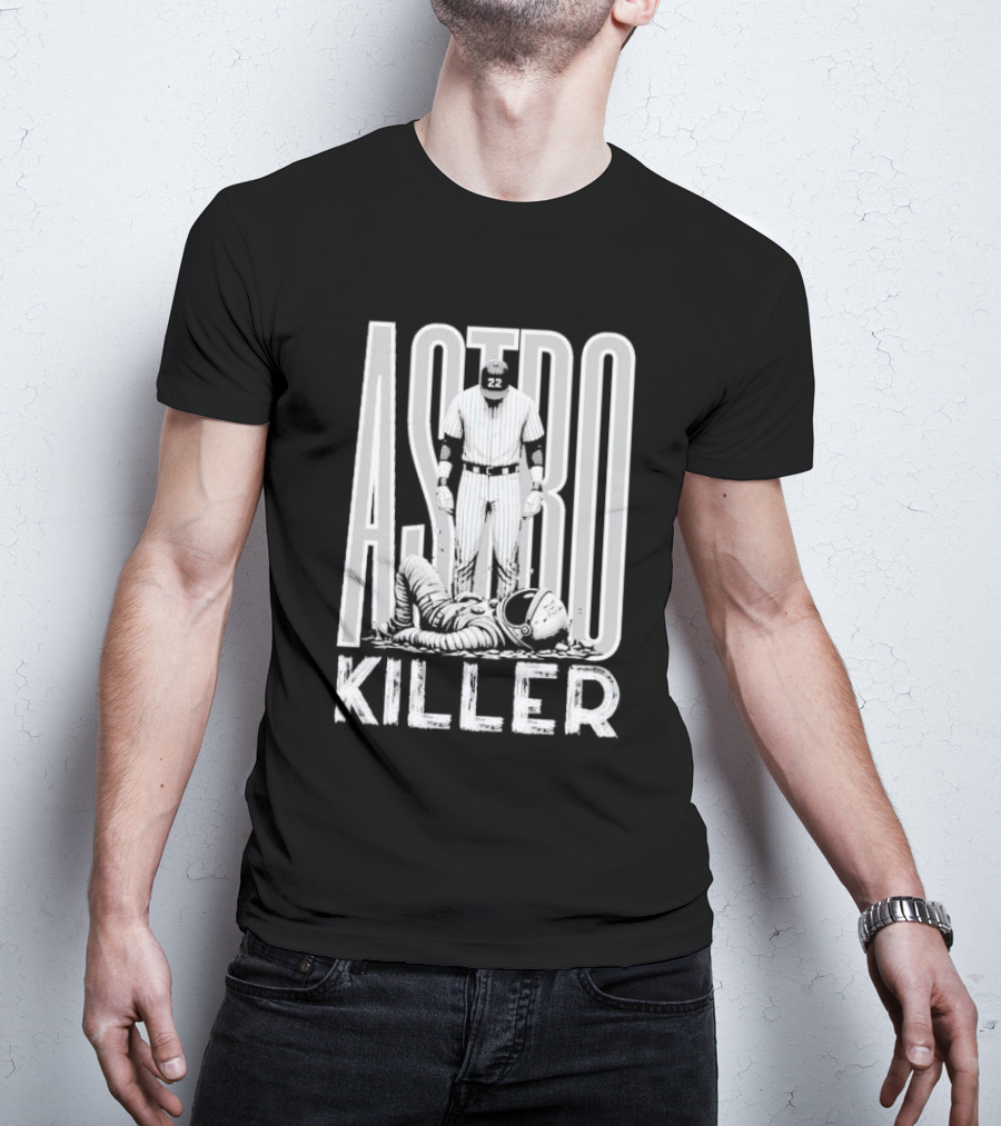 Astro Killer Yankees Player Standing Over Fallen Astronaut T-Shirt