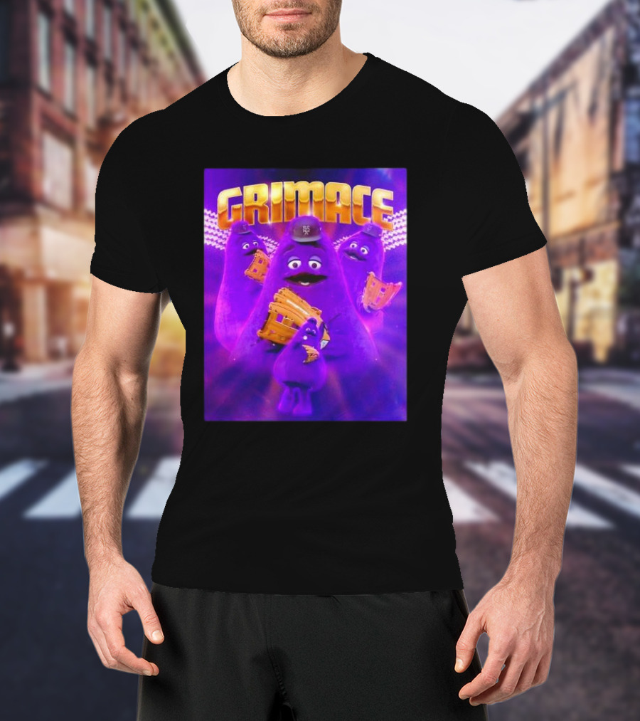 Grimace New York Mets Baseball Mascot Collage Retro T-Shirt
