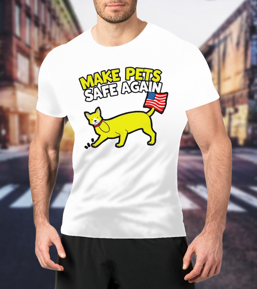 Make Pets Safe Again US Flag Dog Tail T-Shirt