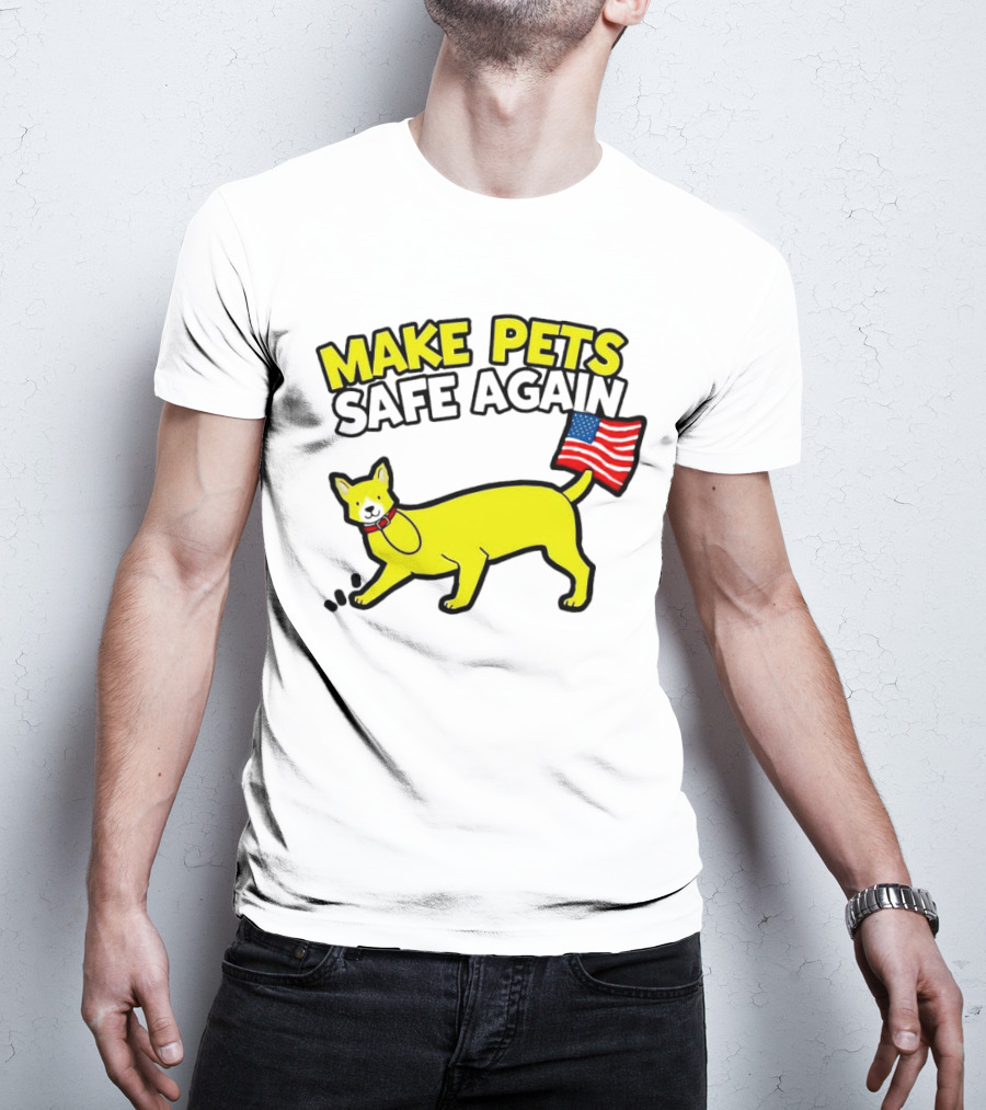 Make Pets Safe Again US Flag Dog Tail T-Shirt