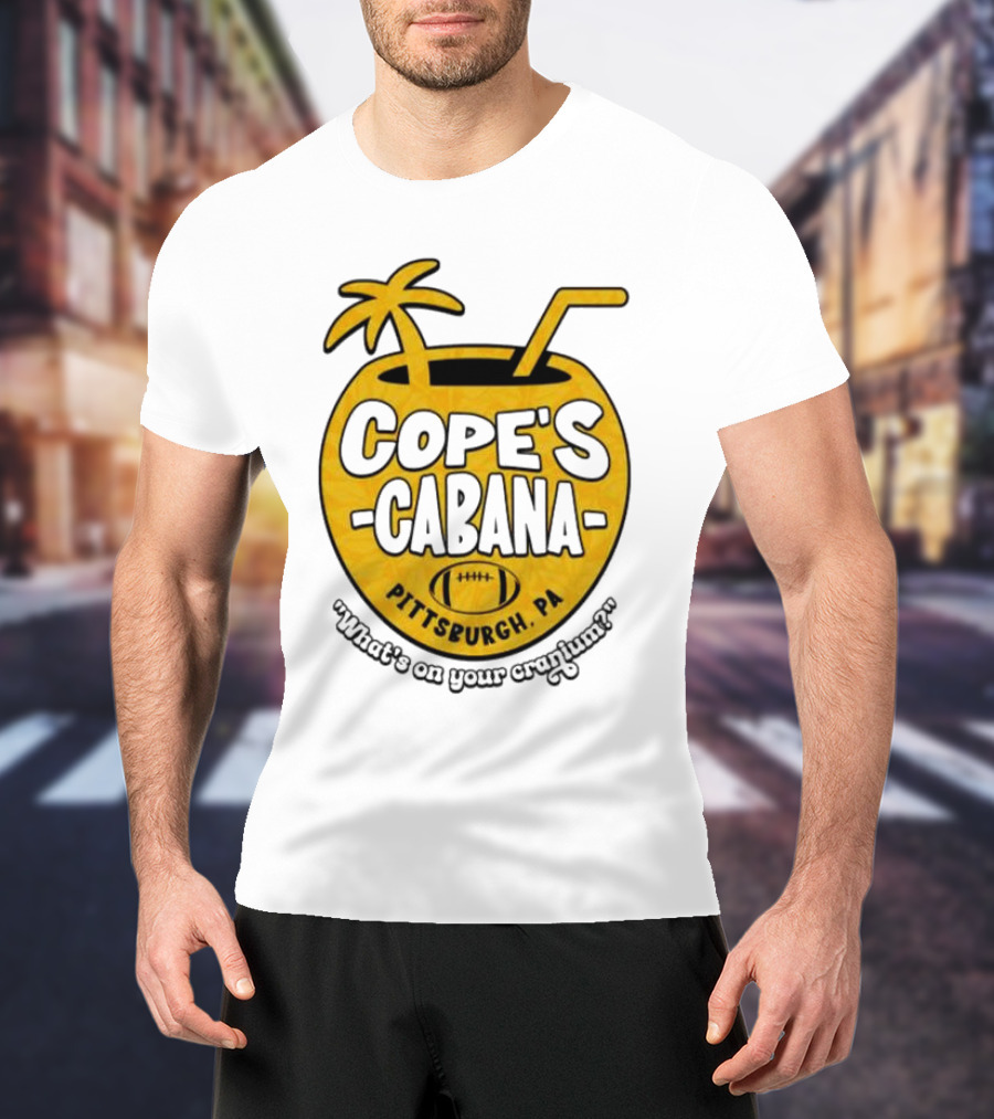 Cope's Cabana Pittsburgh PA What's On Your Cranium Football Coconut Palm T-Shirt