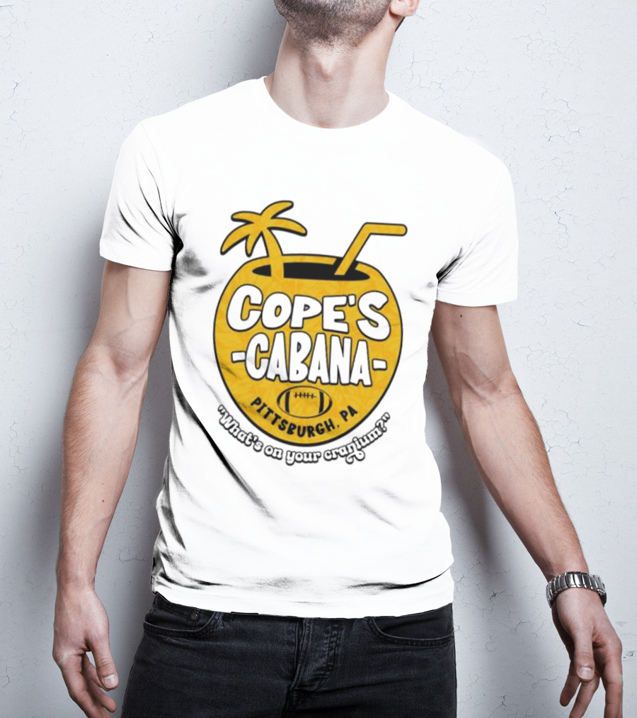 Cope's Cabana Pittsburgh PA What's On Your Cranium Football Coconut Palm T-Shirt