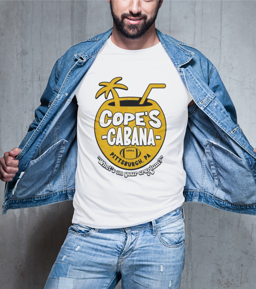Cope's Cabana Pittsburgh PA What's On Your Cranium Football Coconut Palm T-Shirt