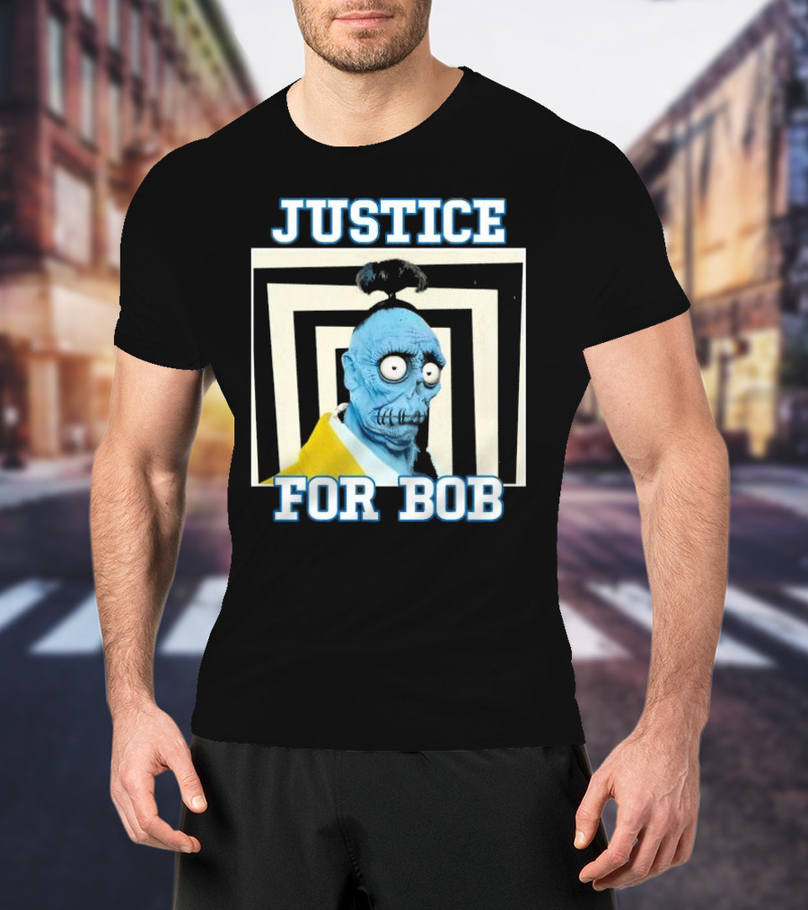 Justice For Bob Beetlejuice Movie Parody Blue Zombie Character T-Shirt