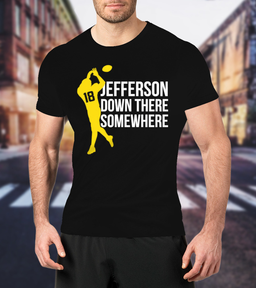 Minnesota Vikings Jefferson Down There Somewhere 18 Football T-Shirt