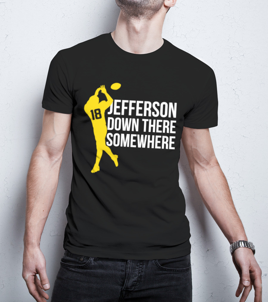 Minnesota Vikings Jefferson Down There Somewhere 18 Football T-Shirt