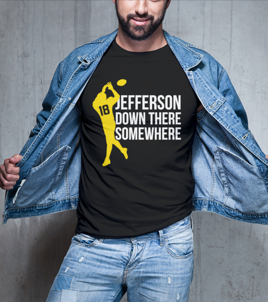 Minnesota Vikings Jefferson Down There Somewhere 18 Football T-Shirt