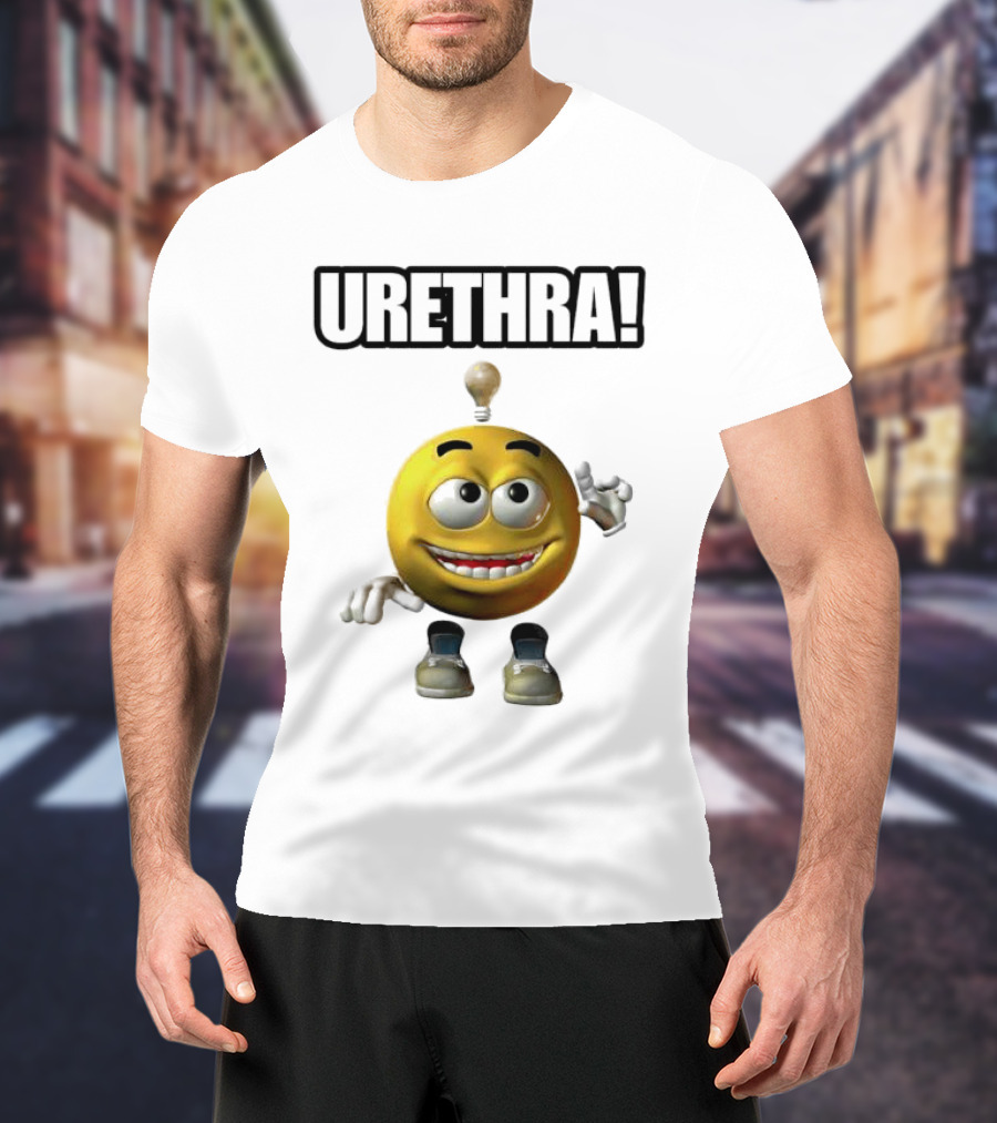 Urethra Eureka Smiling Emoji With Lightbulb Moment T-Shirt