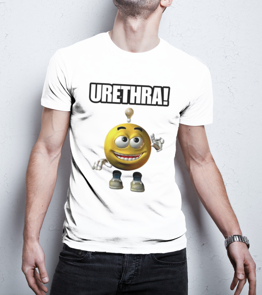 Urethra Eureka Smiling Emoji With Lightbulb Moment T-Shirt