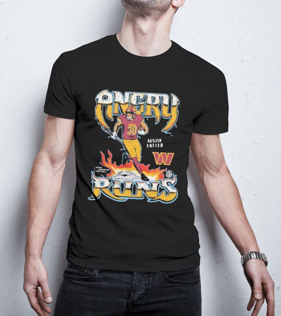 Angry Runs Austin Ekeler Washington Commanders NFL Football T-Shirt