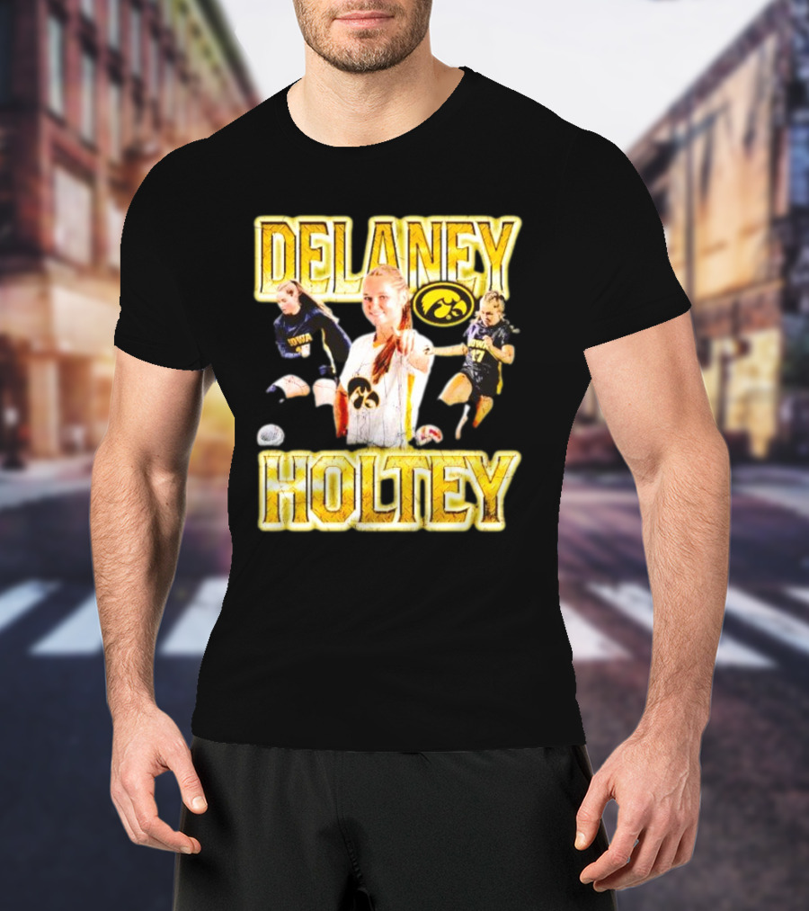 Delaney Holtey Iowa Hawkeyes Soccer Retro Styling T-Shirt