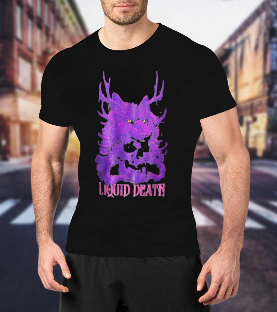 Liquid Death Purple Deathwolf Skull T-Shirt