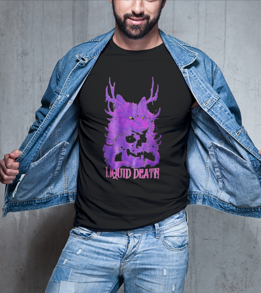 Liquid Death Purple Deathwolf Skull T-Shirt