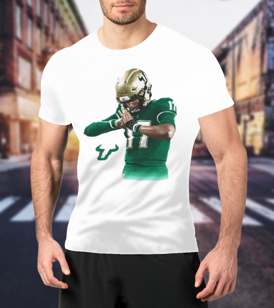 Byrum Brown South Florida Bulls Football 17 Green Jersey T-Shirt