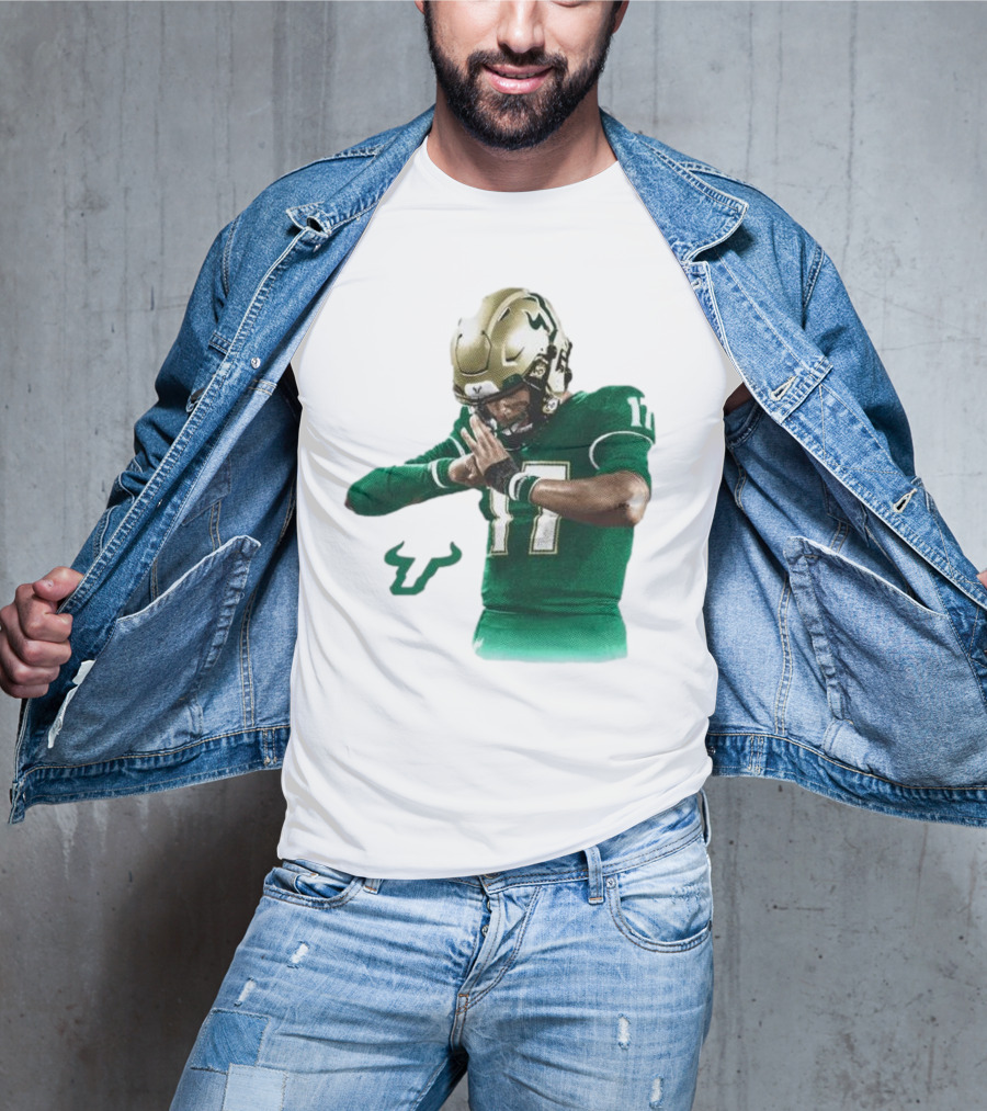 Byrum Brown South Florida Bulls Football 17 Green Jersey T-Shirt