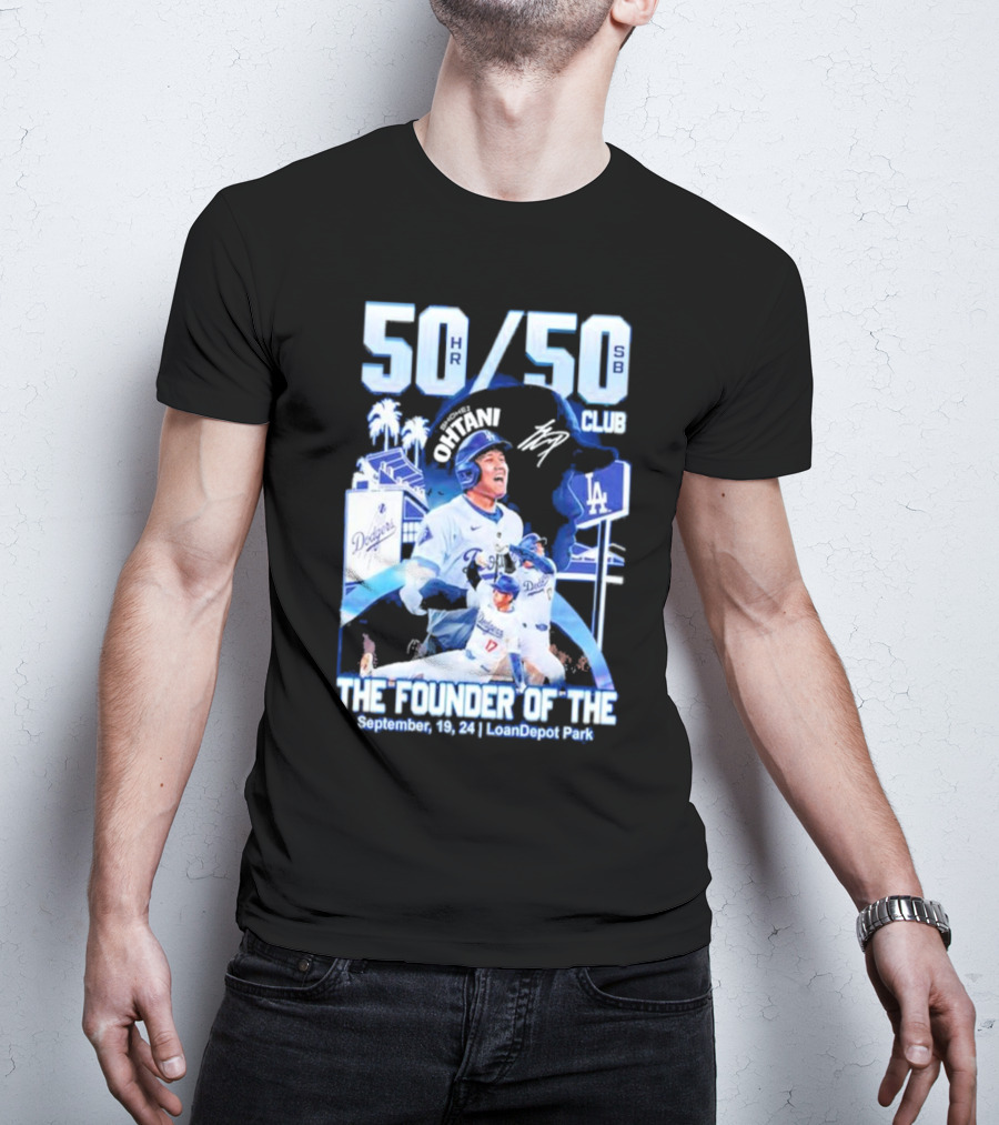 50 HR/50 SB Club Shohei Ohtani The Founder Of The September 19 24 LoanDepot Park T-Shirt
