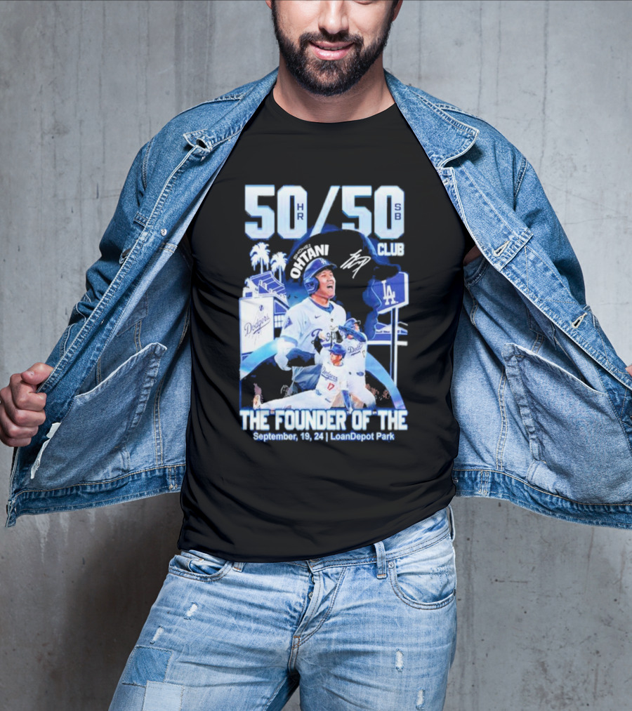 50 HR/50 SB Club Shohei Ohtani The Founder Of The September 19 24 LoanDepot Park T-Shirt