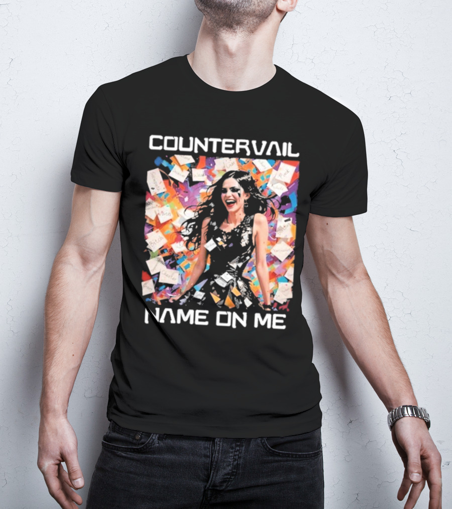 Countervail Name On Me Vibrant Collage Joyful Woman With Notes T-Shirt