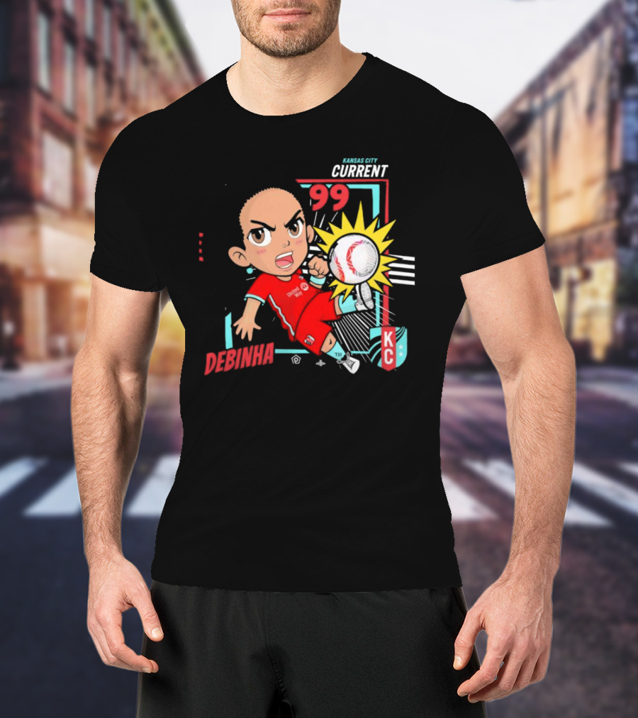 Kansas City Current Debinha 99 Chibi KC Soccer Animation T-Shirt