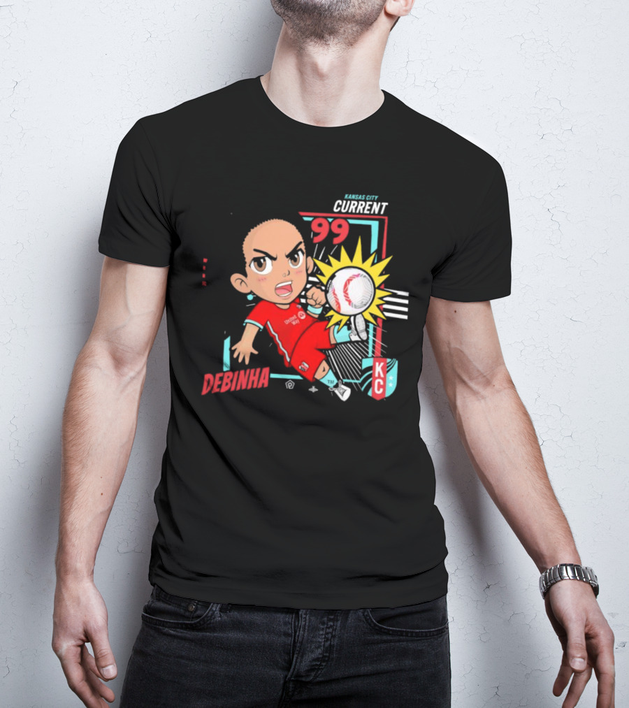 Kansas City Current Debinha 99 Chibi KC Soccer Animation T-Shirt