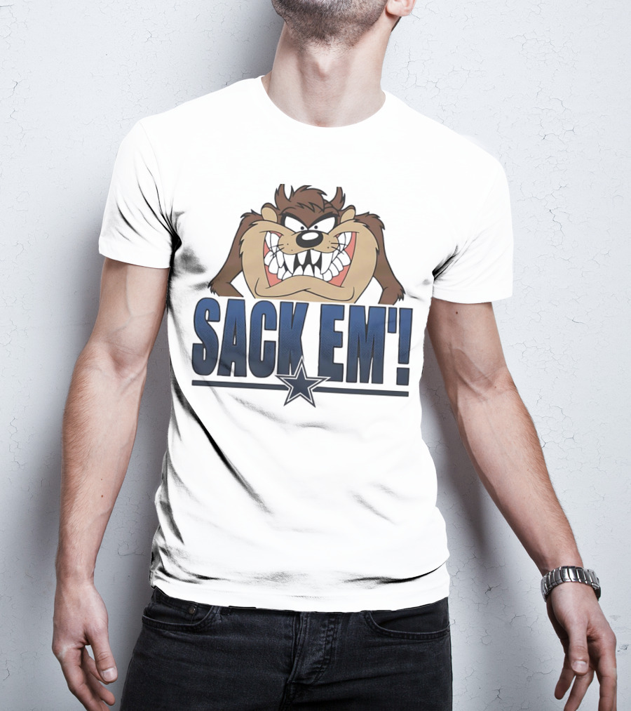 Looney Tunes Taz Sack 'Em Dallas Cowboys T-Shirt