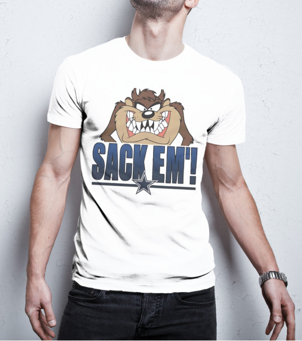 Looney Tunes Taz Sack 'Em Dallas Cowboys T-Shirt