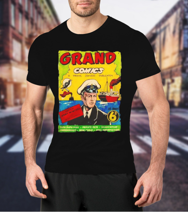 Grand Comics No 52 Captain Jerry Winters Bird Ship Supa Dupa Man Shadowman Prendergast Miss Information T-Shirt