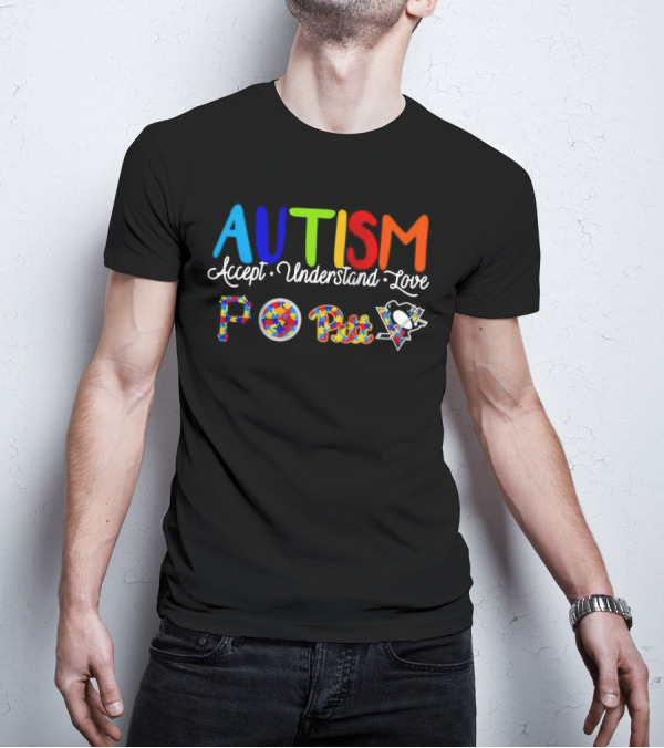 AUTISM Accept Understand Love Pittsburgh PO Pirates Sports T-Shirt