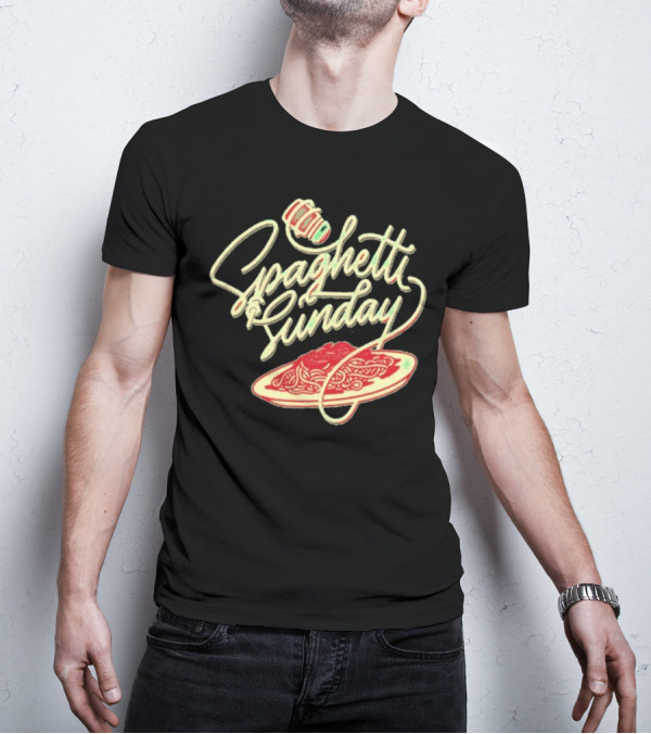 Spaghetti Sunday Pasta Dish With Fork And Plate T-Shirt
