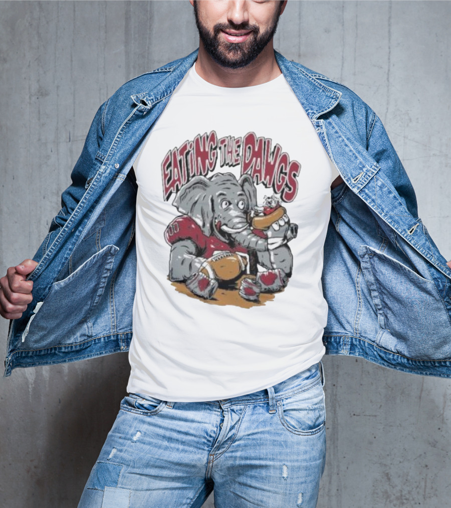 Alabama Crimson Tide Elephant Eating The Dawgs Football Rivalry T-Shirt