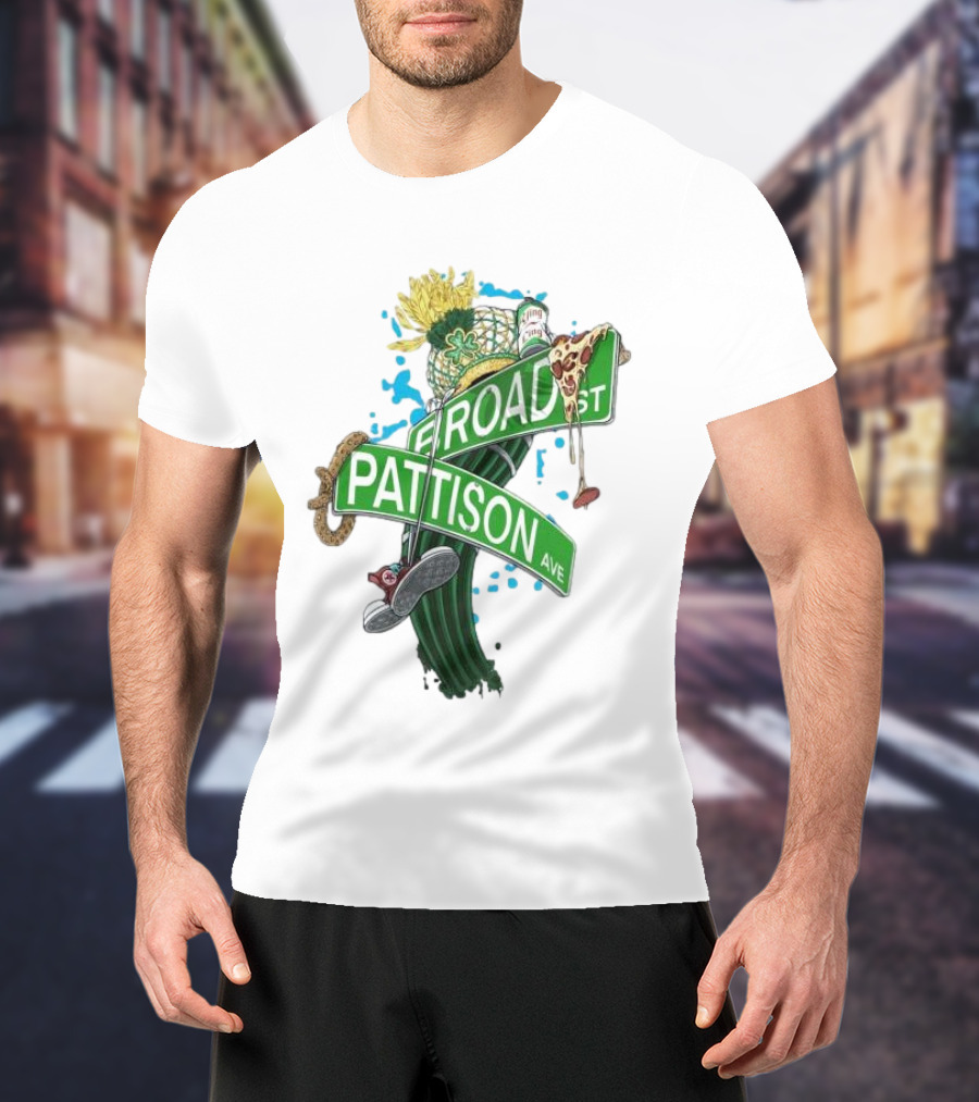 Broad And Pattison Ave Philly Sports With Icons Of Philadelphia Sports And Culture T-Shirt