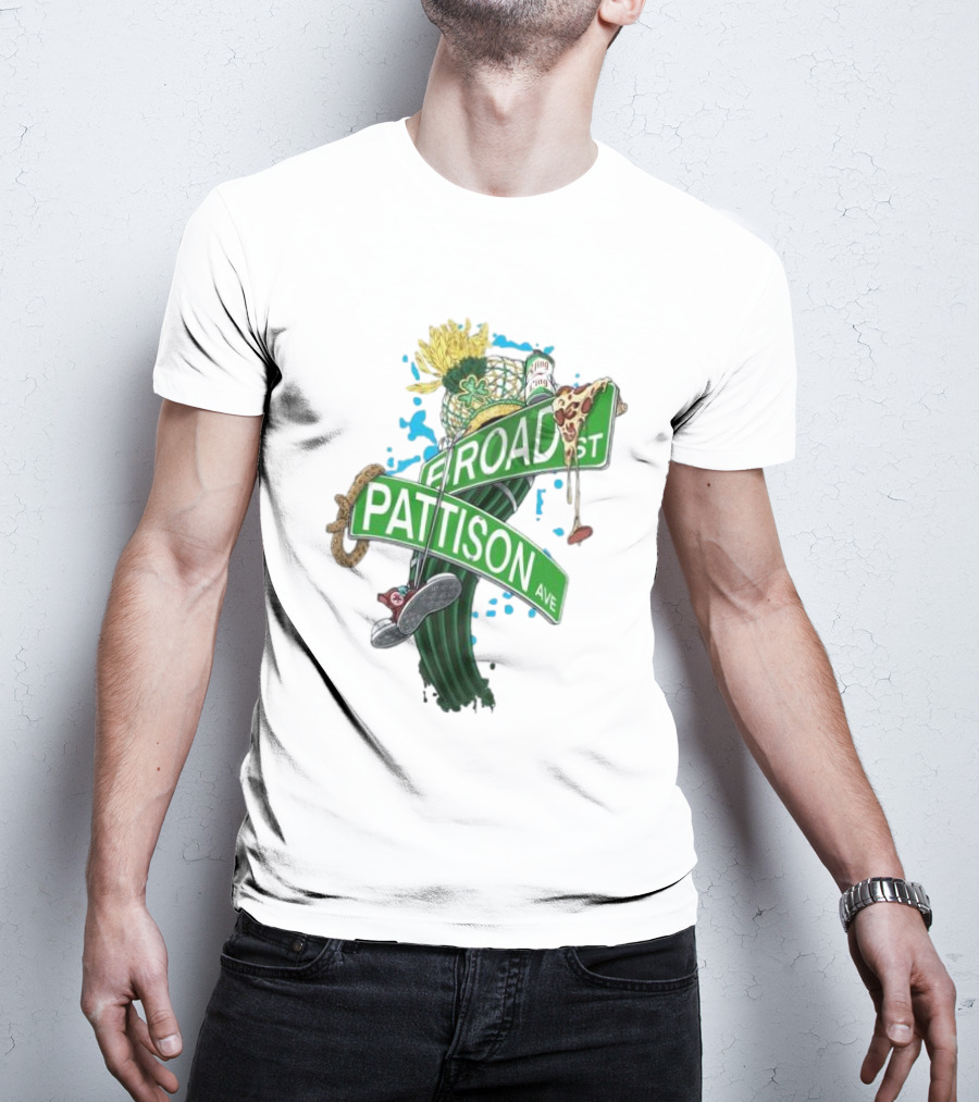 Broad And Pattison Ave Philly Sports With Icons Of Philadelphia Sports And Culture T-Shirt