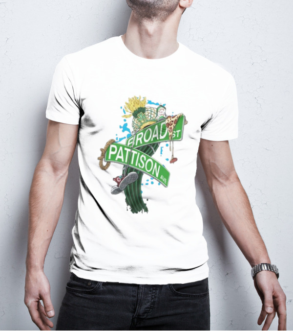 Broad And Pattison Ave Philly Sports With Icons Of Philadelphia Sports And Culture T-Shirt