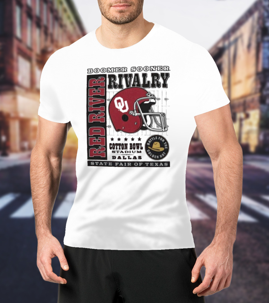 Boomer Sooner Red River Rivalry Cotton Bowl State Fair Of Texas Battle For The Golden Hat T-Shirt