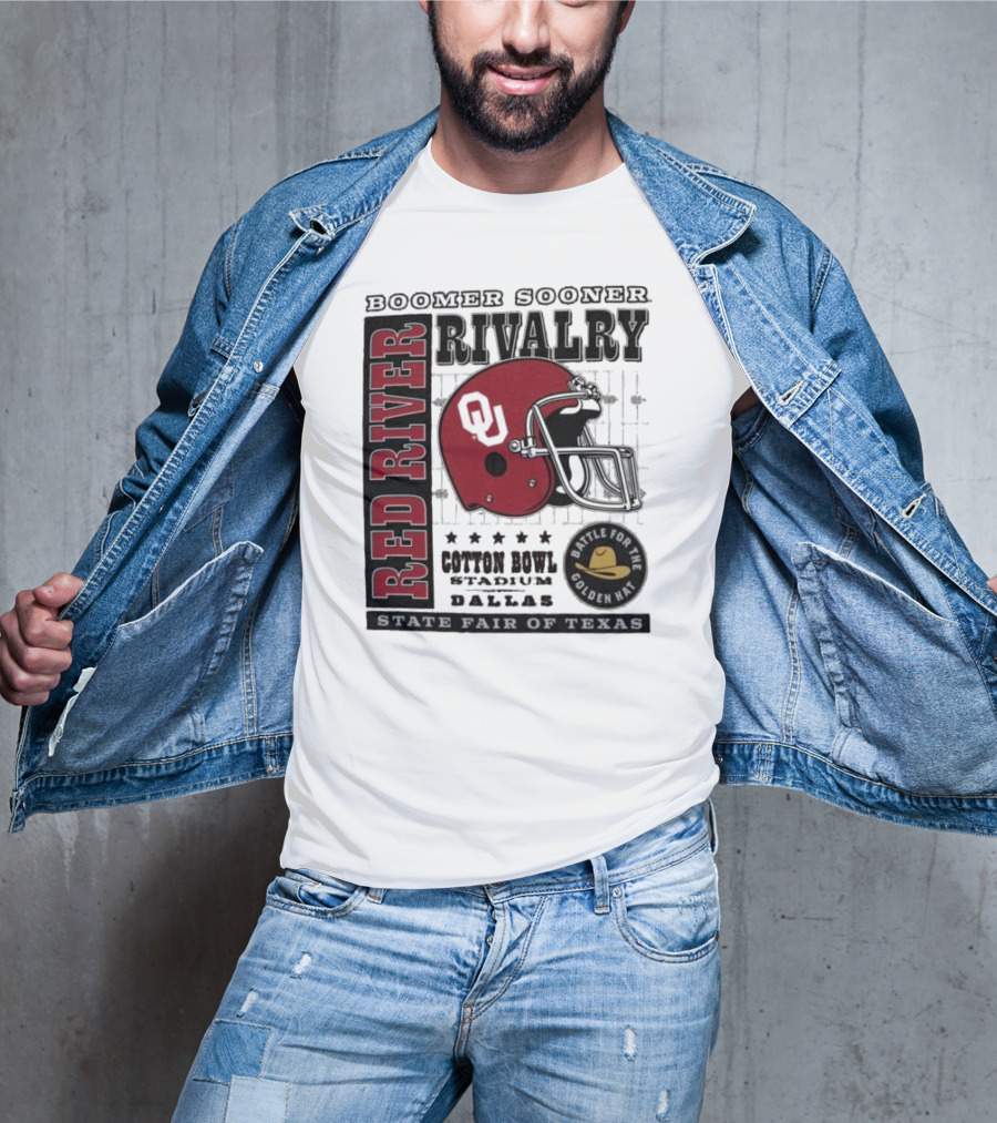 Boomer Sooner Red River Rivalry Cotton Bowl State Fair Of Texas Battle For The Golden Hat T-Shirt