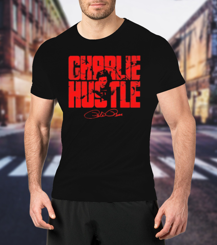 Charlie Hustle Cincinnati Reds Pete Rose Signature T-Shirt