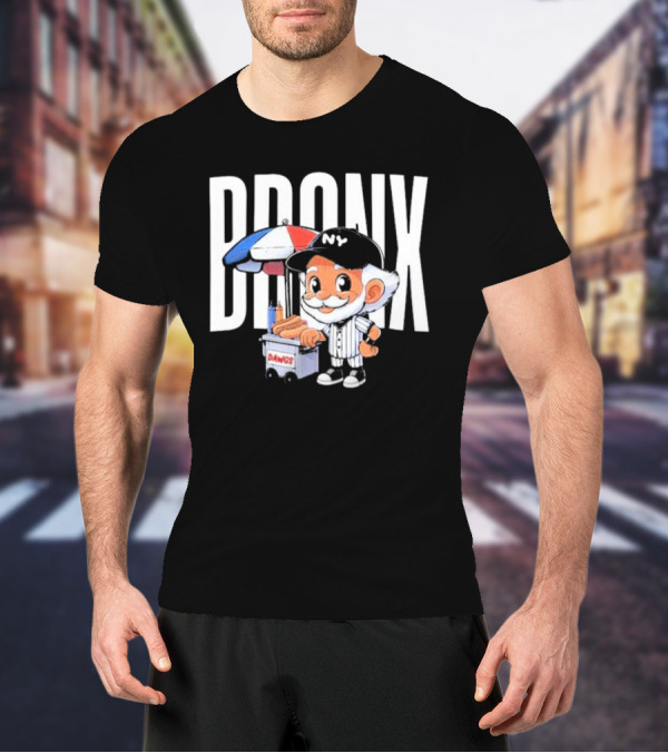BRONX NY Dawgs Baseball Character Hot Dog Cart T-Shirt