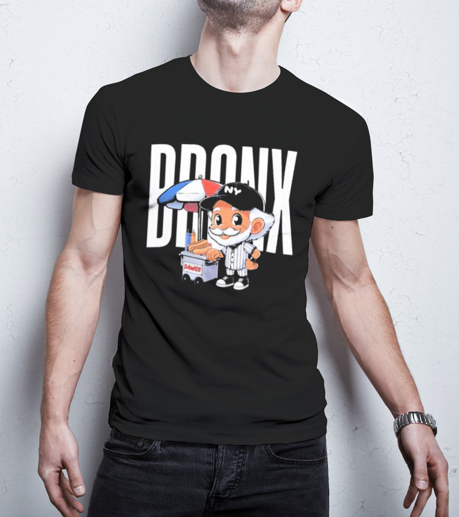 BRONX NY Dawgs Baseball Character Hot Dog Cart T-Shirt