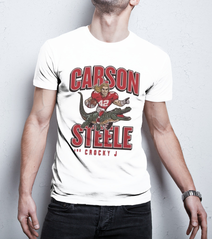 Carson Steele Riding Crocky J Football Kansas City Chiefs T-Shirt