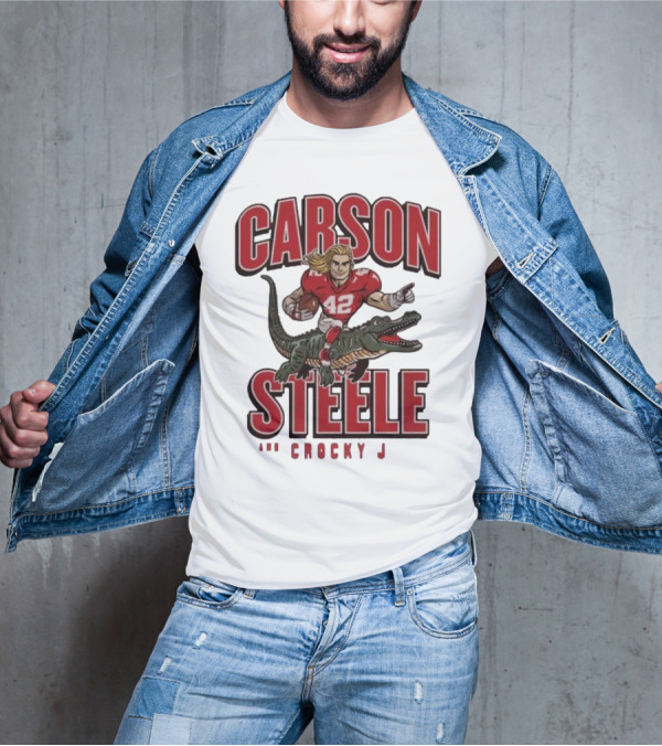 Carson Steele Riding Crocky J Football Kansas City Chiefs T-Shirt