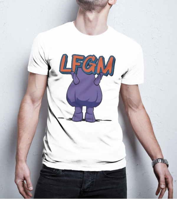 Grimace LFGM New York Mets Character Holding Letters T-Shirt