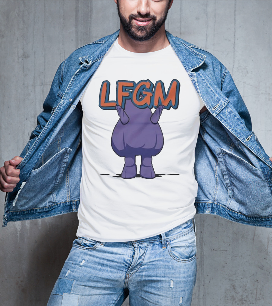 Grimace LFGM New York Mets Character Holding Letters T-Shirt