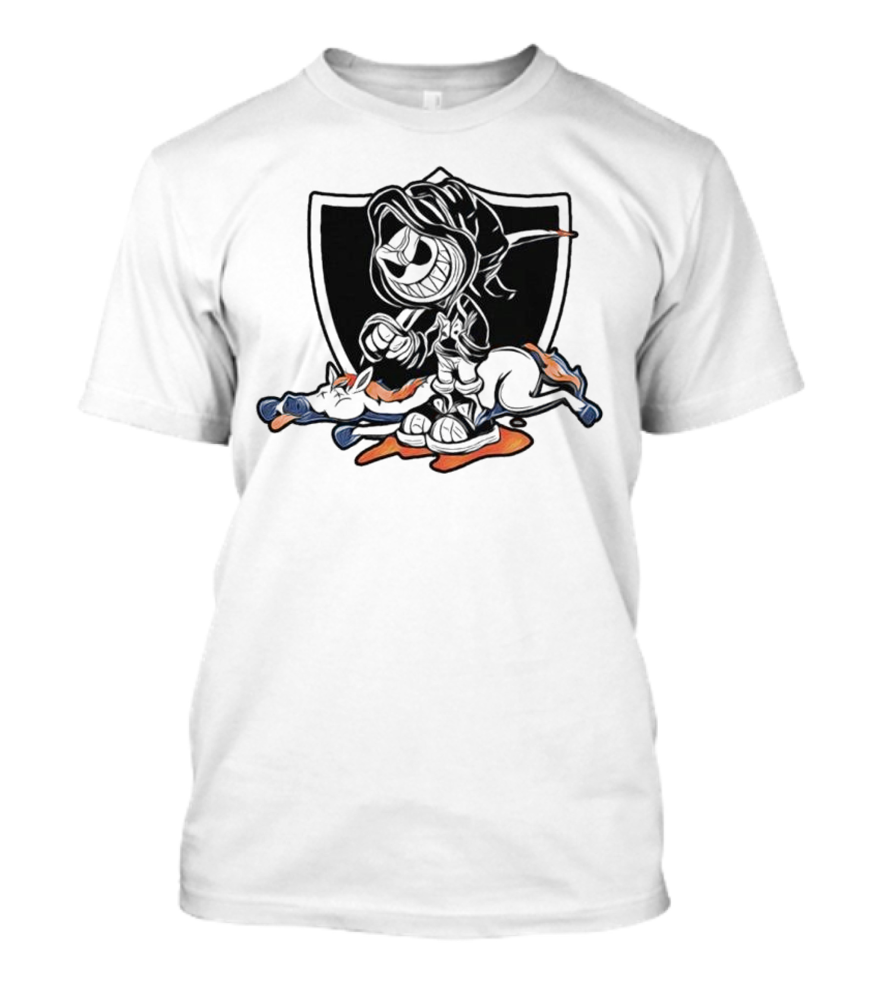 No Love For Denver Las Vegas Raiders Beat Denver Broncos Grim Reaper Over Broncos T-Shirt