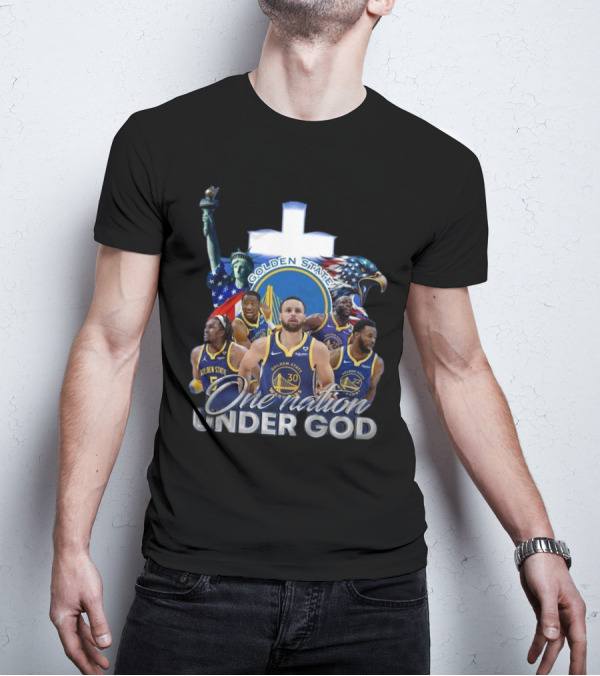 Golden State Warriors One Nation Under God Statue Of Liberty Eagle T-Shirt