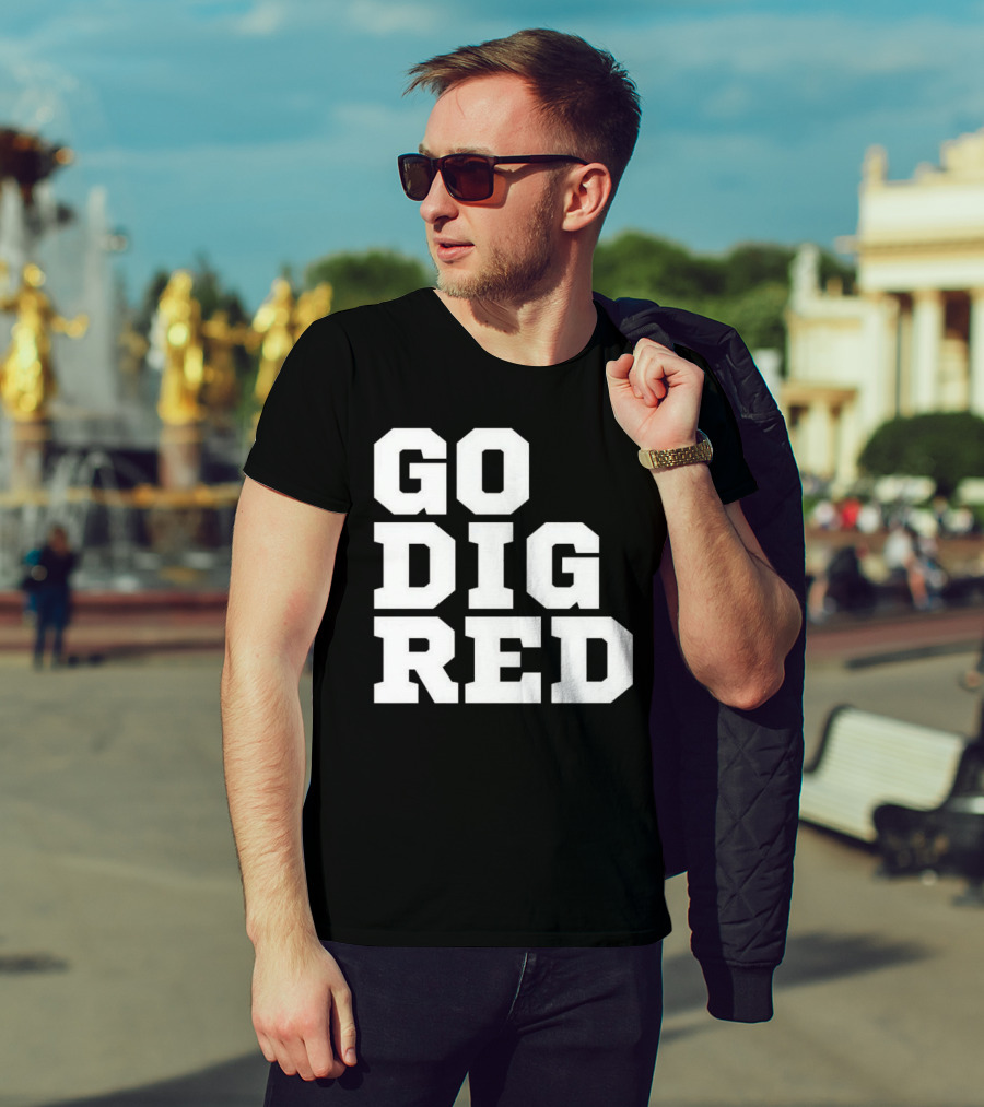 Go Dig Red Volleyball Nebraska Huskers Fan Spirit T-Shirt