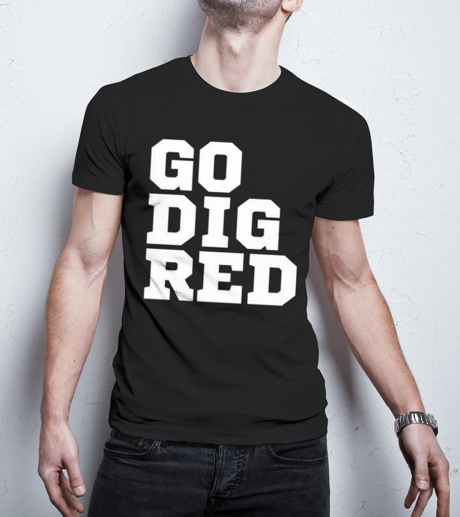 Go Dig Red Volleyball Nebraska Huskers Fan Spirit T-Shirt