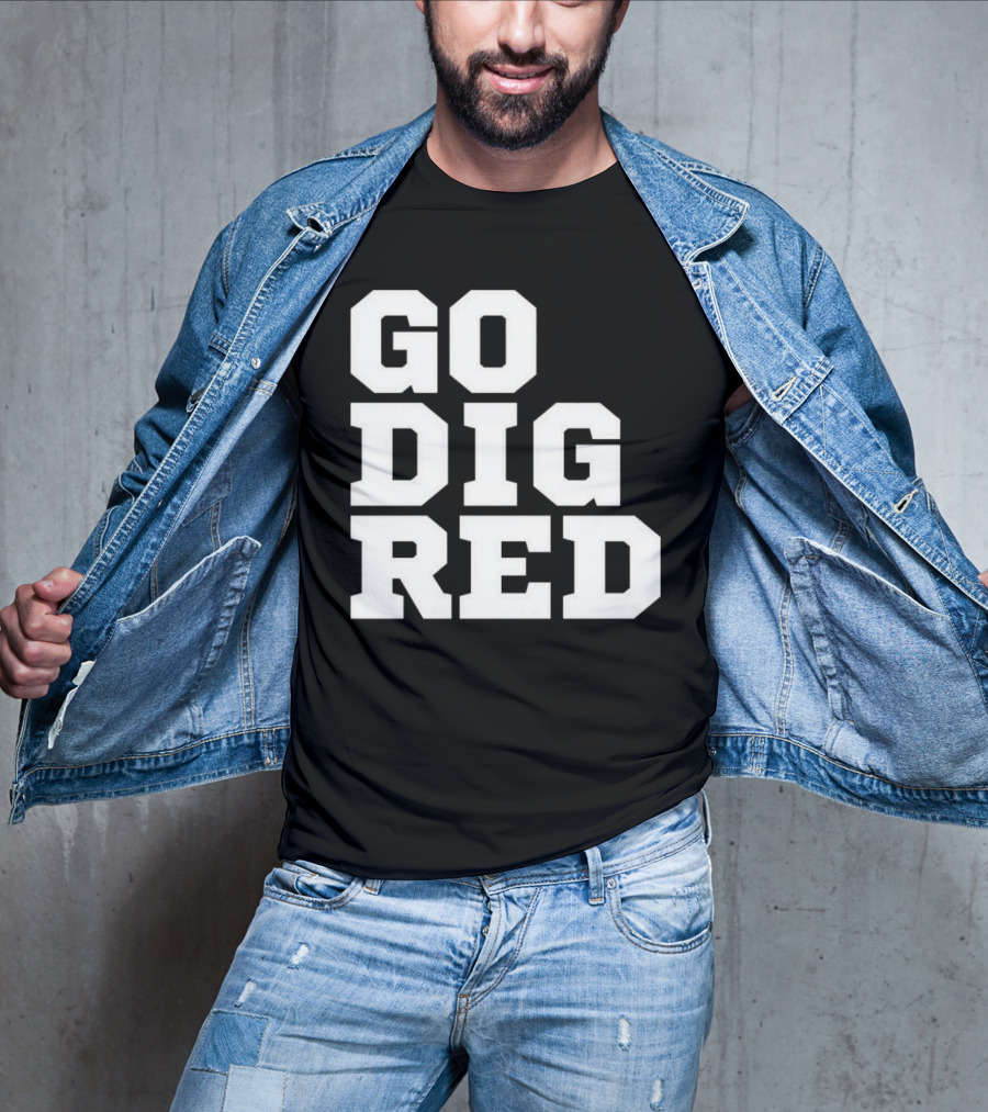 Go Dig Red Volleyball Nebraska Huskers Fan Spirit T-Shirt