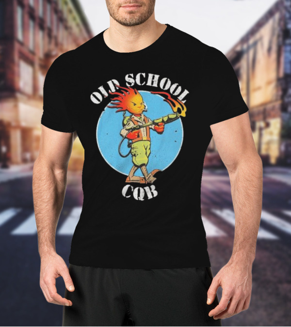 Old School CQB Flamethrower Cartoon Character T-Shirt