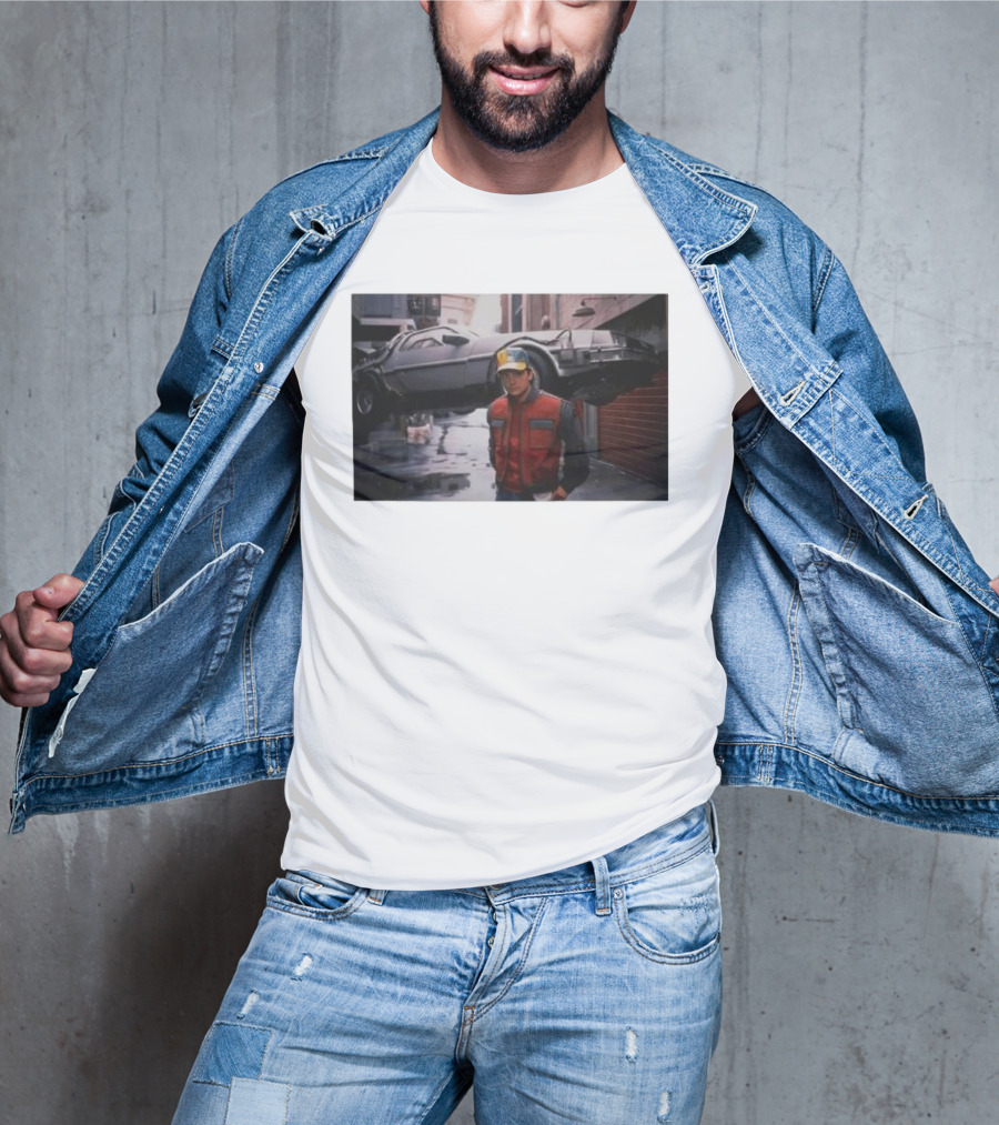 Back To The Future Marty McFly Michael J. Fox DeLorean Iconic Scene T-Shirt